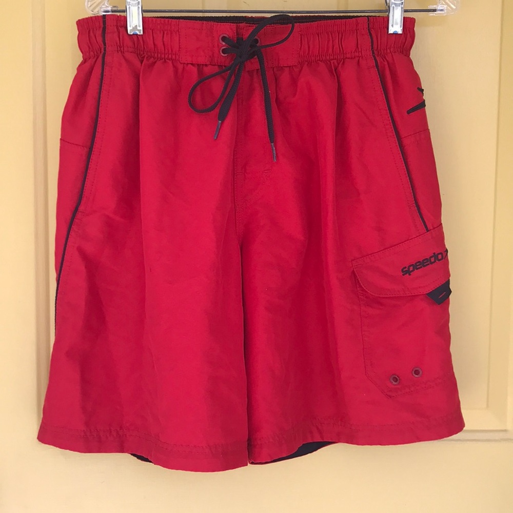 Men's Speedo Swim Suit, Red, Size Medium